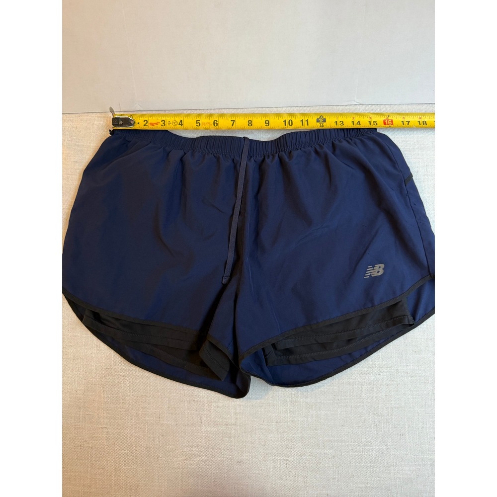 New Balance Womens Running Shorts Navy Blue Athletic Performance L